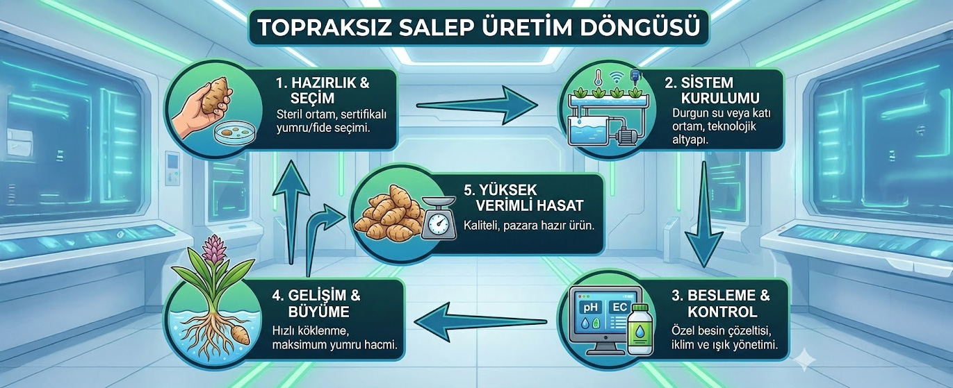 Topraksız Salep Üretim Döngüsü
